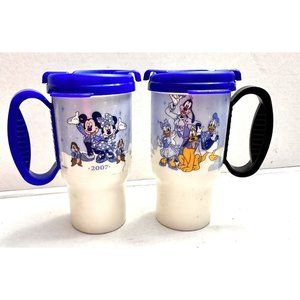 Walt Disney World 2007 Where Dreams Come True Travel Insulated Cup Lot of 2